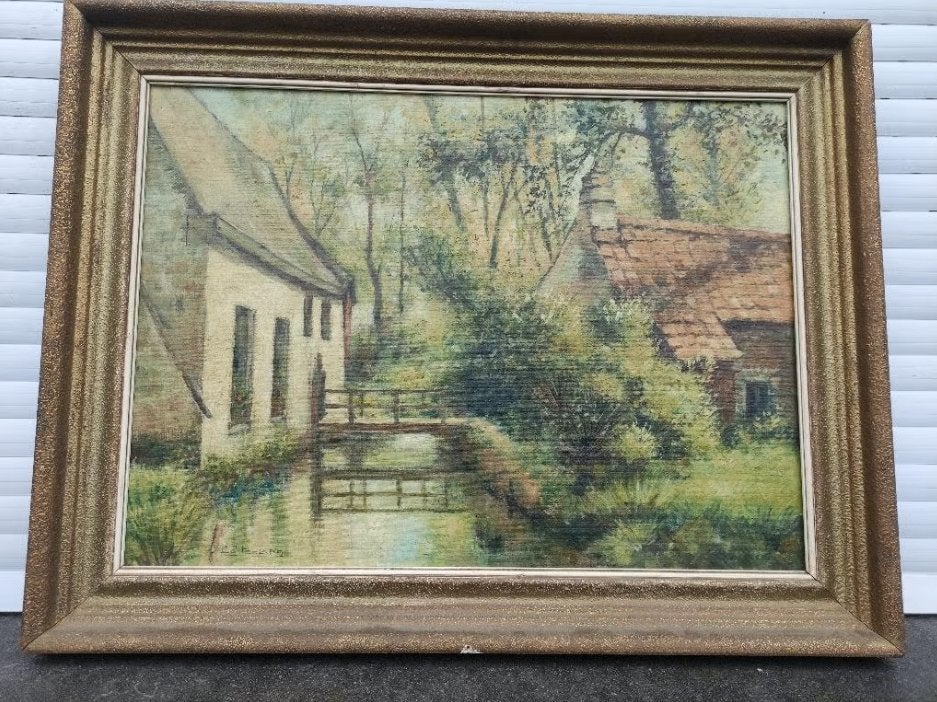 huile sur toile signe edouard peelaes, Enlèvement, Toile