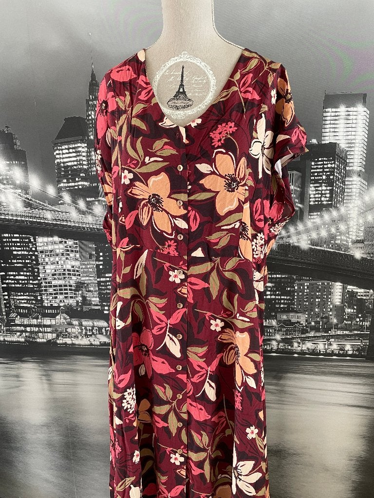 kleedje jurk - Cassis - 46 - 48, Kleding | Dames, Overige kleuren, Maat 46/48 (XL) of groter, Zo goed als nieuw, Onder de knie