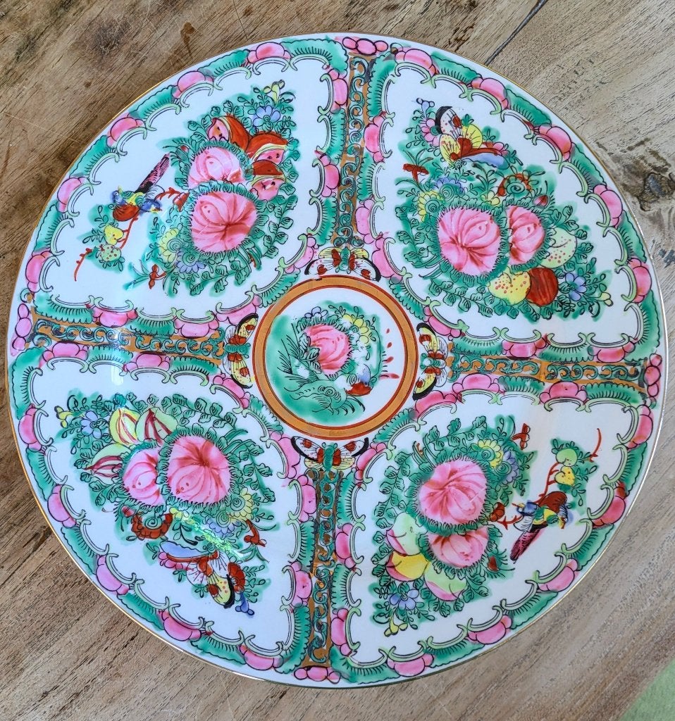 Assiette à médaillon chinoise Famille Rose/Rose - Fine, Antiquités & Art, Enlèvement ou Envoi