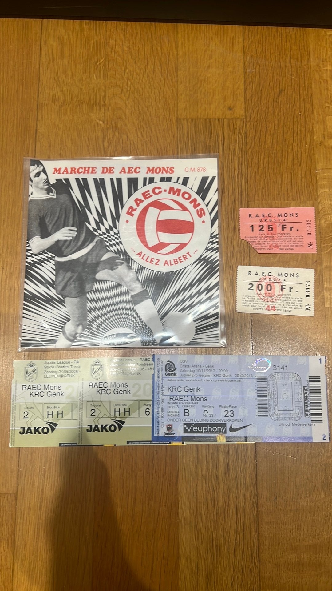 RAEC Mons tickets et 45 tours, Envoi, Utilisé, Autres types