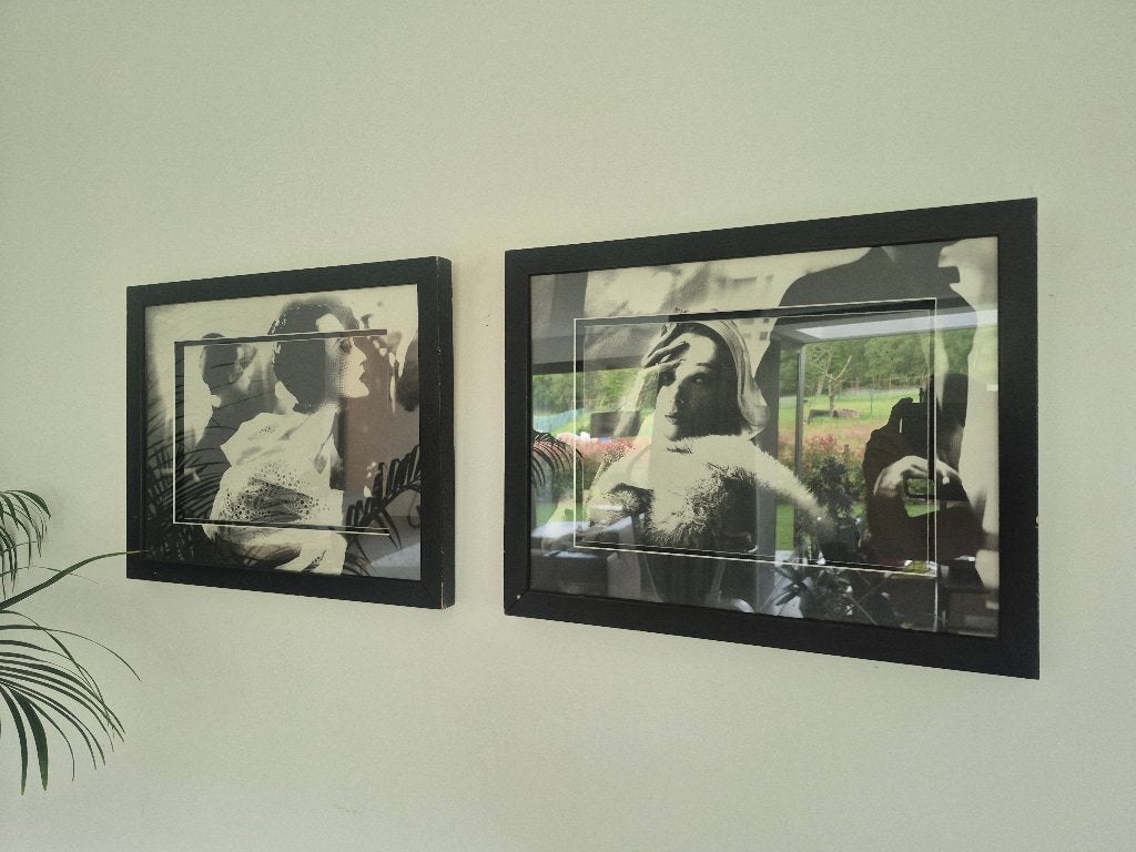 2 vintage foto’s in zeer speciale kaders, Vintage, Enlèvement