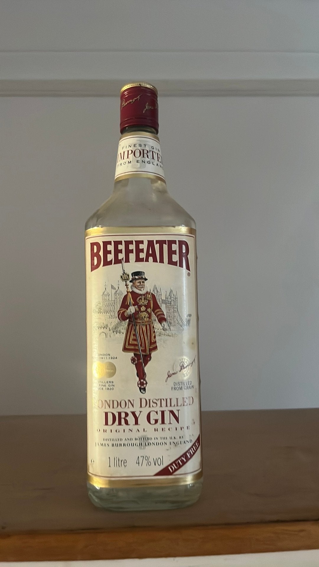 BEEFATER Londen Distilled Dry Gin, 1L, 47%VOL., Duty free., Ophalen, Overige typen, Nieuw, Vol