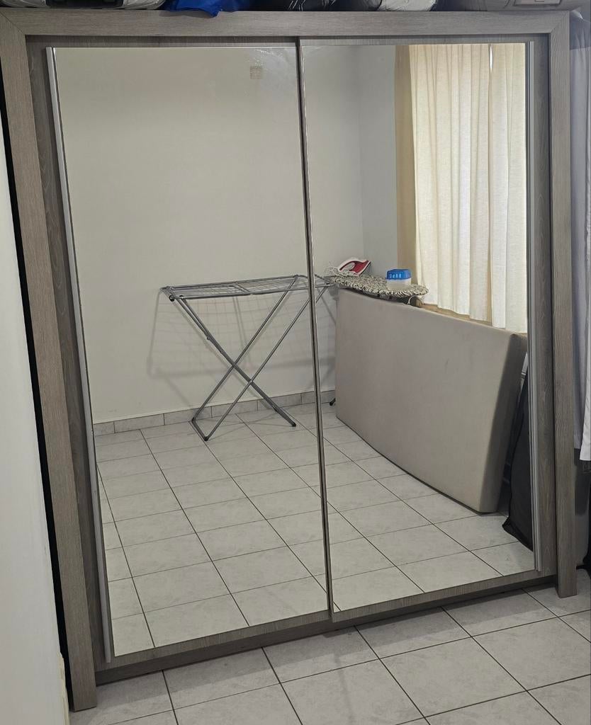 Slaapkamer, Huis en Inrichting, Slaapkamer | Bedden, Ophalen, Gebruikt, Tweepersoons, Beige