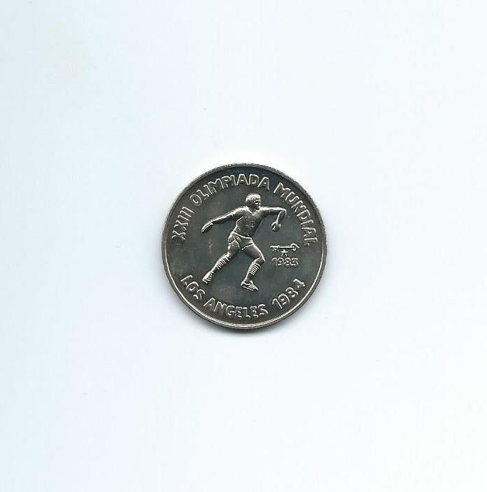 Cuba, 1 Peso 1983, Olympics Los Angelos 1984., Postzegels en Munten, Ophalen of Verzenden, Noord-Amerika, Losse munt