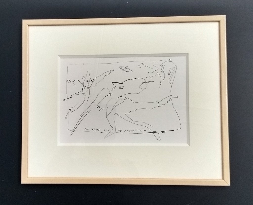 Mugo. Tekening., Antiquités & Art, Art | Dessins & Photographie, Enlèvement, Dessin, Encadré