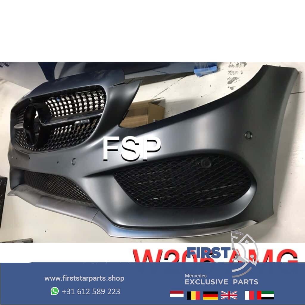 W205 AMG Bumper Mercedes C Klasse + diamond gril C205 Grijs, Auto-onderdelen, Gebruikt, -, Voor, Ophalen of Verzenden