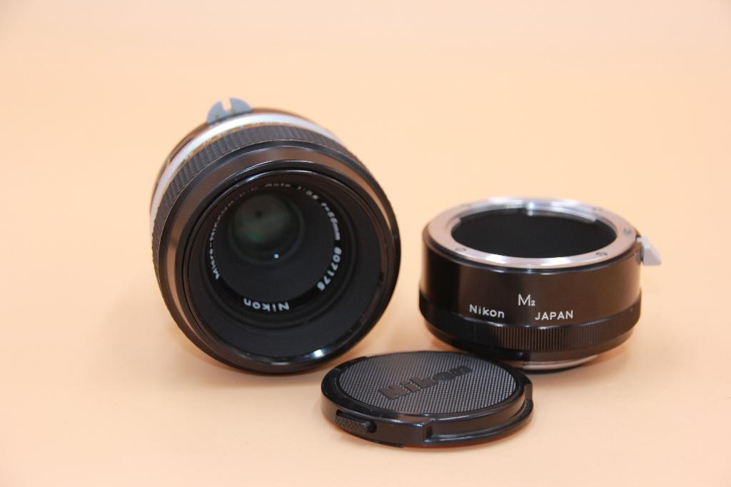 NIKON NON AI : MICRO NIKKOR 55/3.5 + BAGUE M2, Enlèvement ou Envoi, Utilisé, Reflex miroir, Nikon