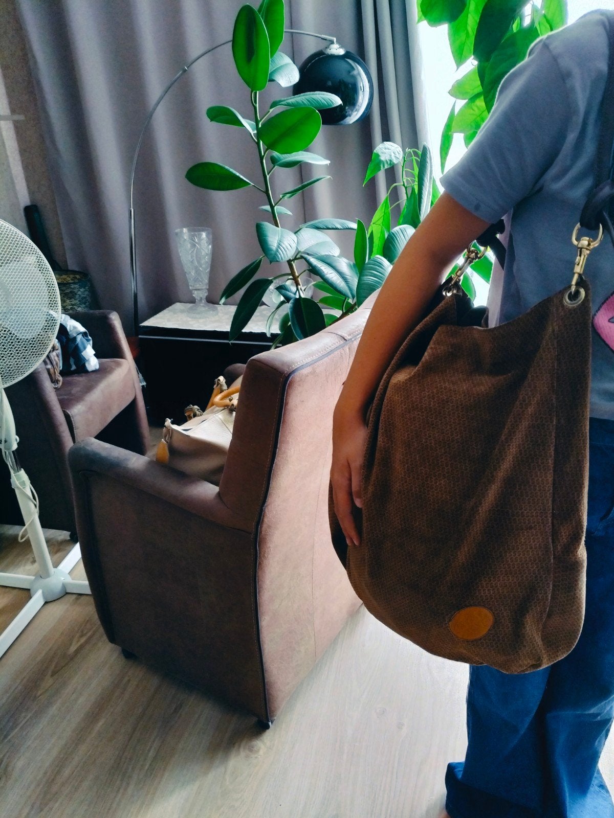 nouvelle pelle en daim, cuir véritable, daim, fabriquée en I, Enlèvement ou Envoi, Comme neuf, Brun, Shopper