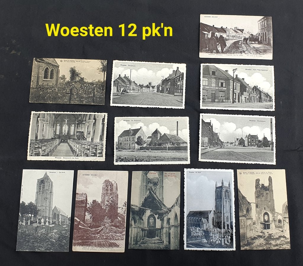 Woesten - 12 postkaarten., Verzenden, West-Vlaanderen