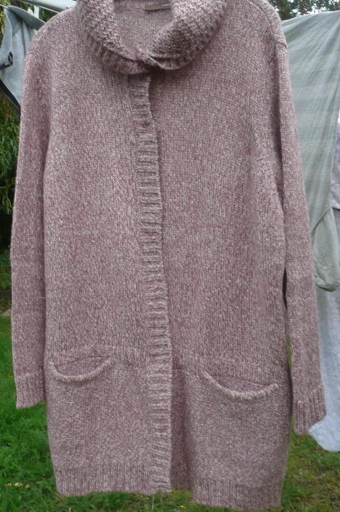 Lang gebreide jas Comme ça (a432), Maat 46/48 (XL) of groter, Zo goed als nieuw, Roze, Comme ça