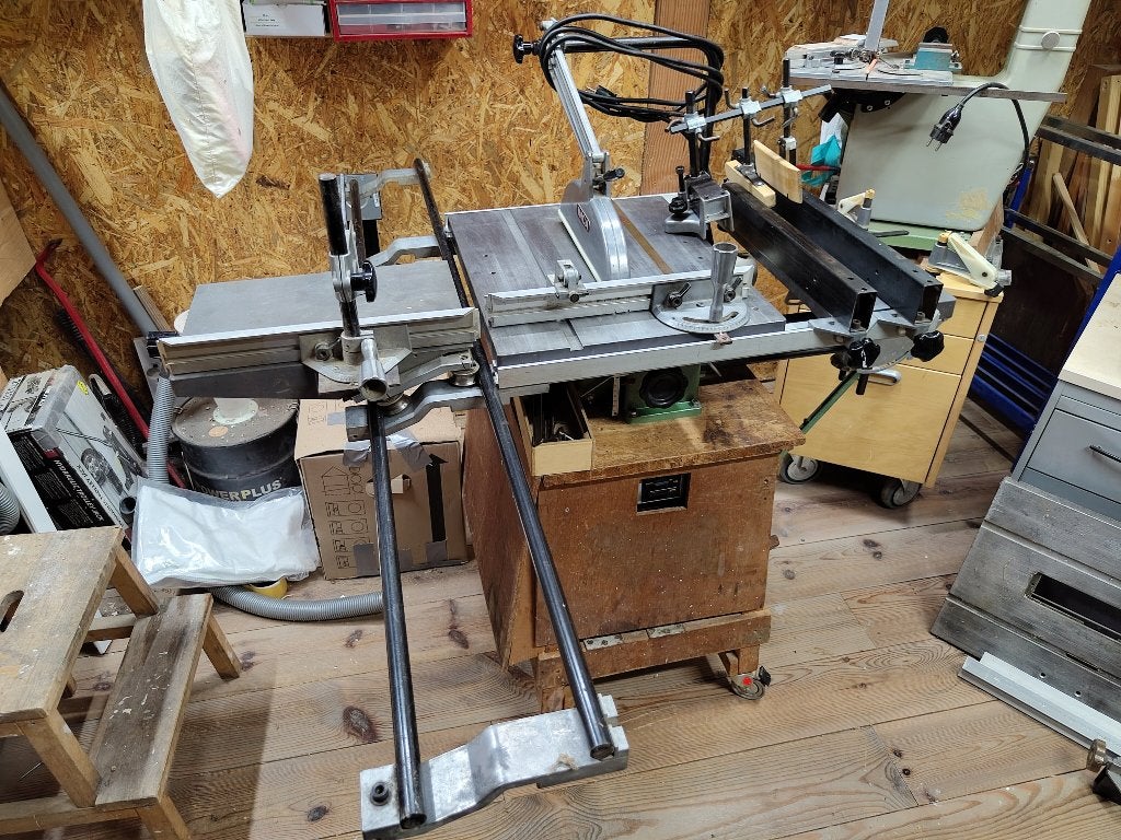 Inca Major zaagtafel met roltafel en accessoires, Ophalen, Gebruikt, 70 mm of meer, Overige typen