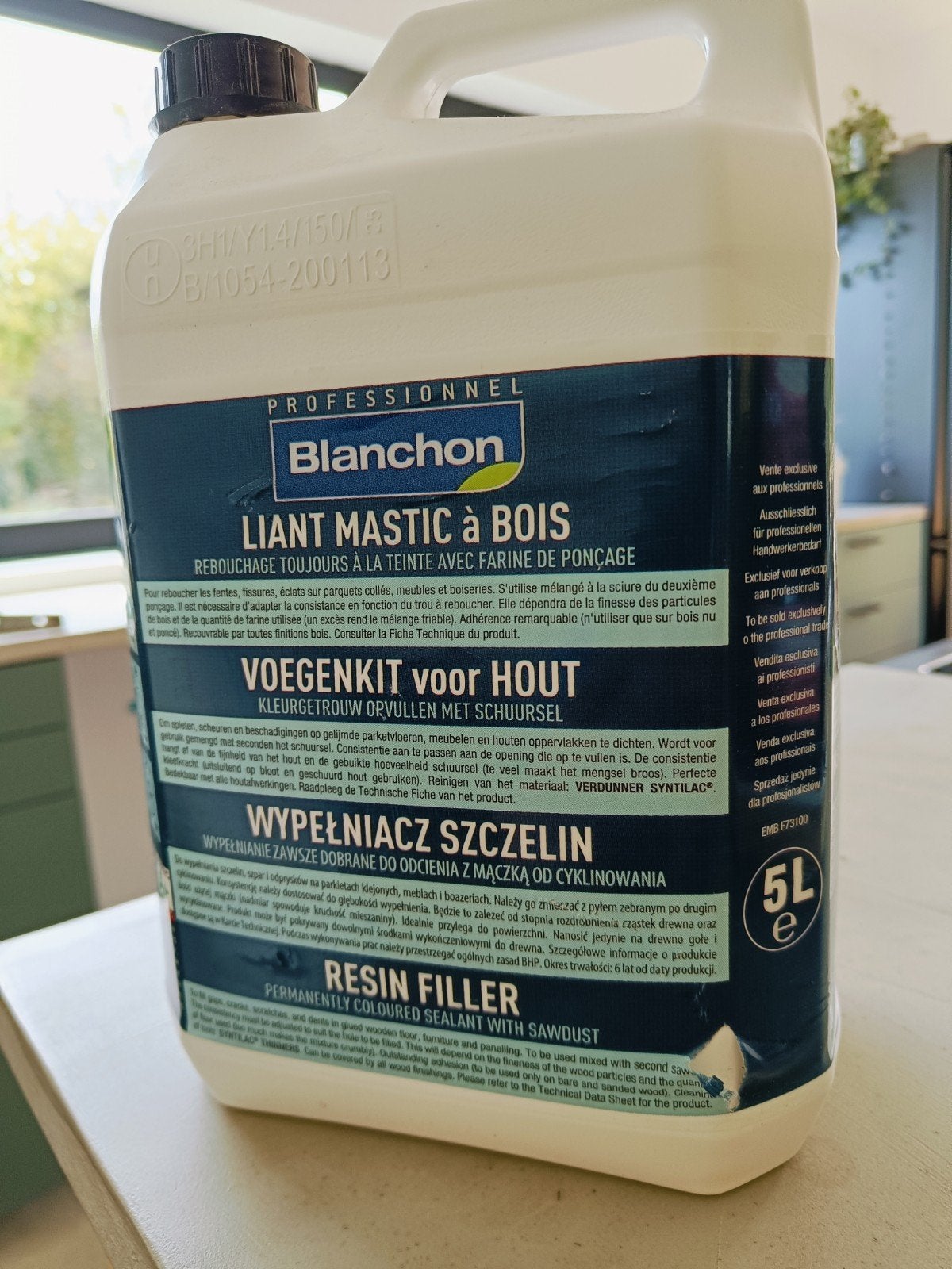 Blanchon liant mastic bois 5l, Enlèvement ou Envoi, Comme neuf, Autres types