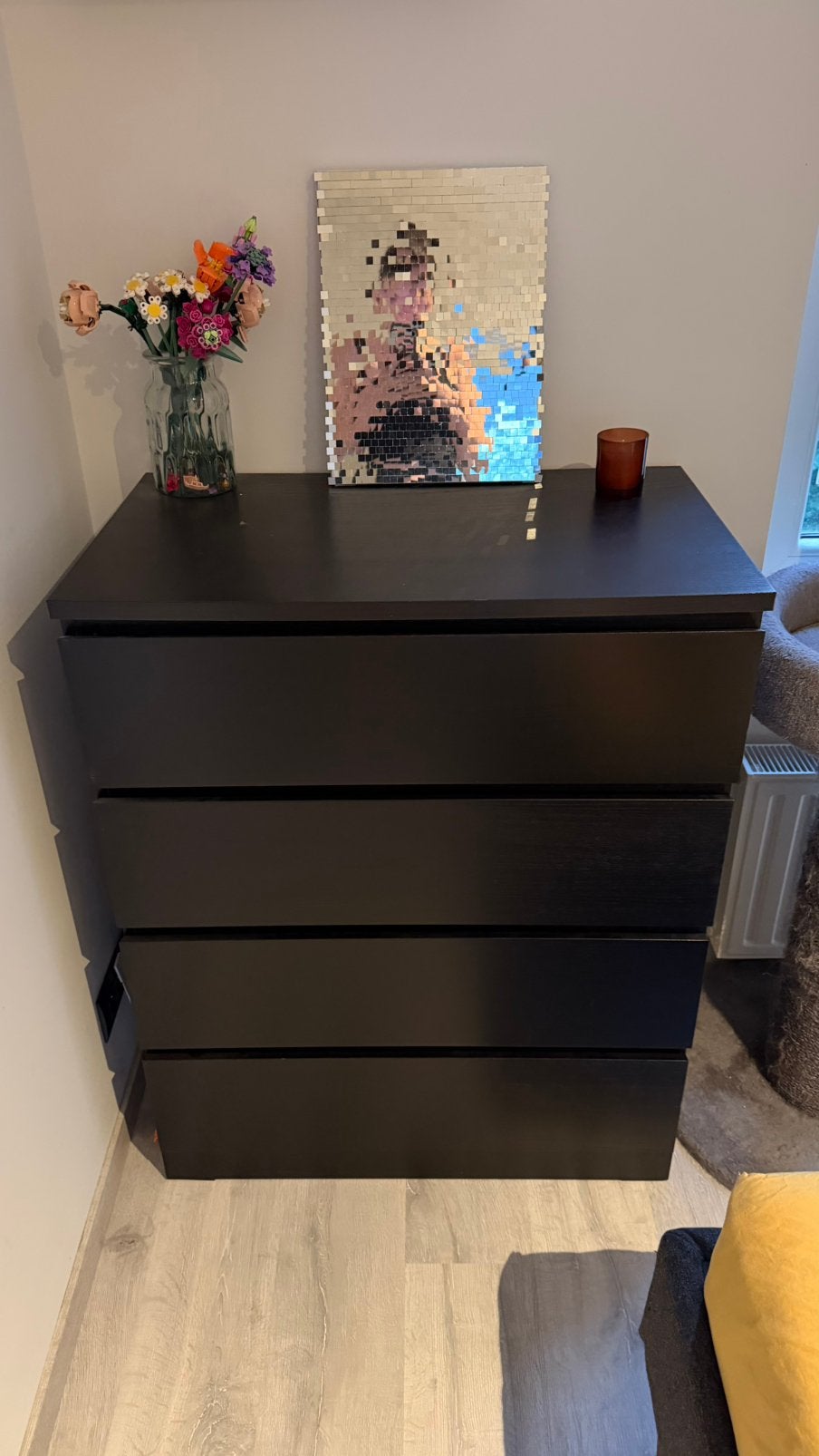 Zwarte MALM ikea, Maison & Meubles, Enlèvement, Comme neuf