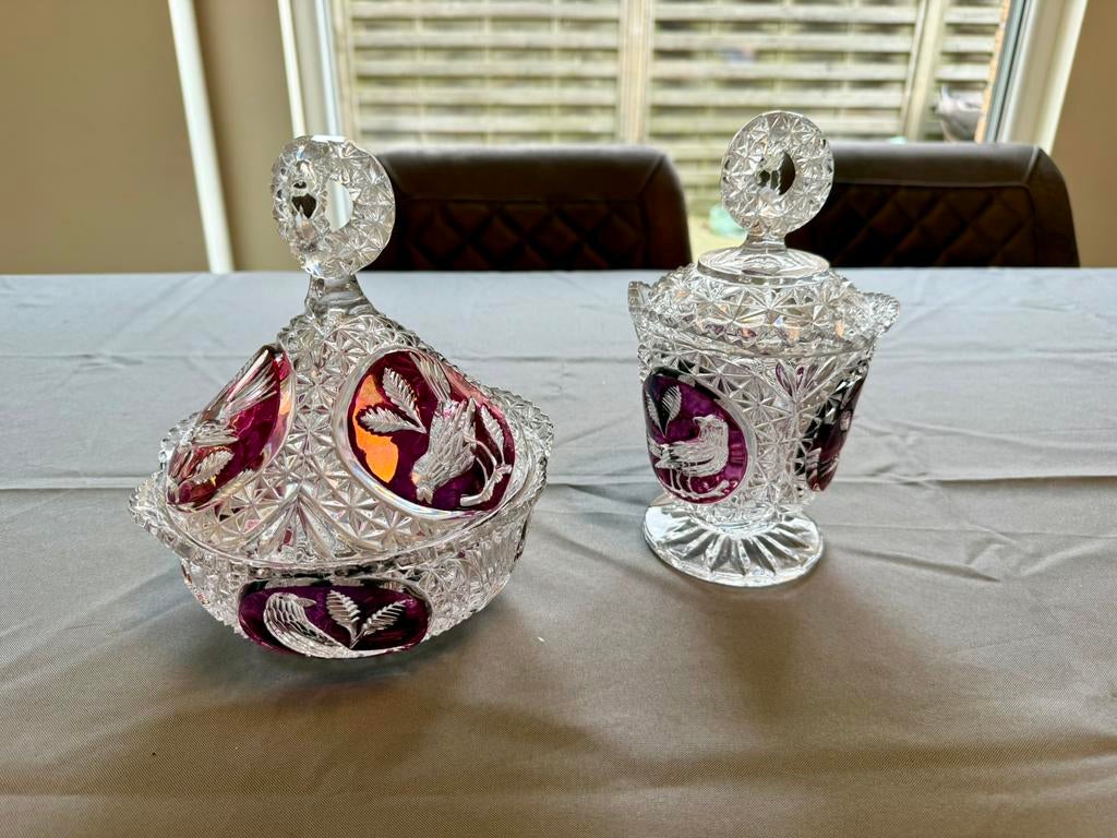 Prachtige set Boheems Kristal - Handgeslepen, Antiek en Kunst, Ophalen