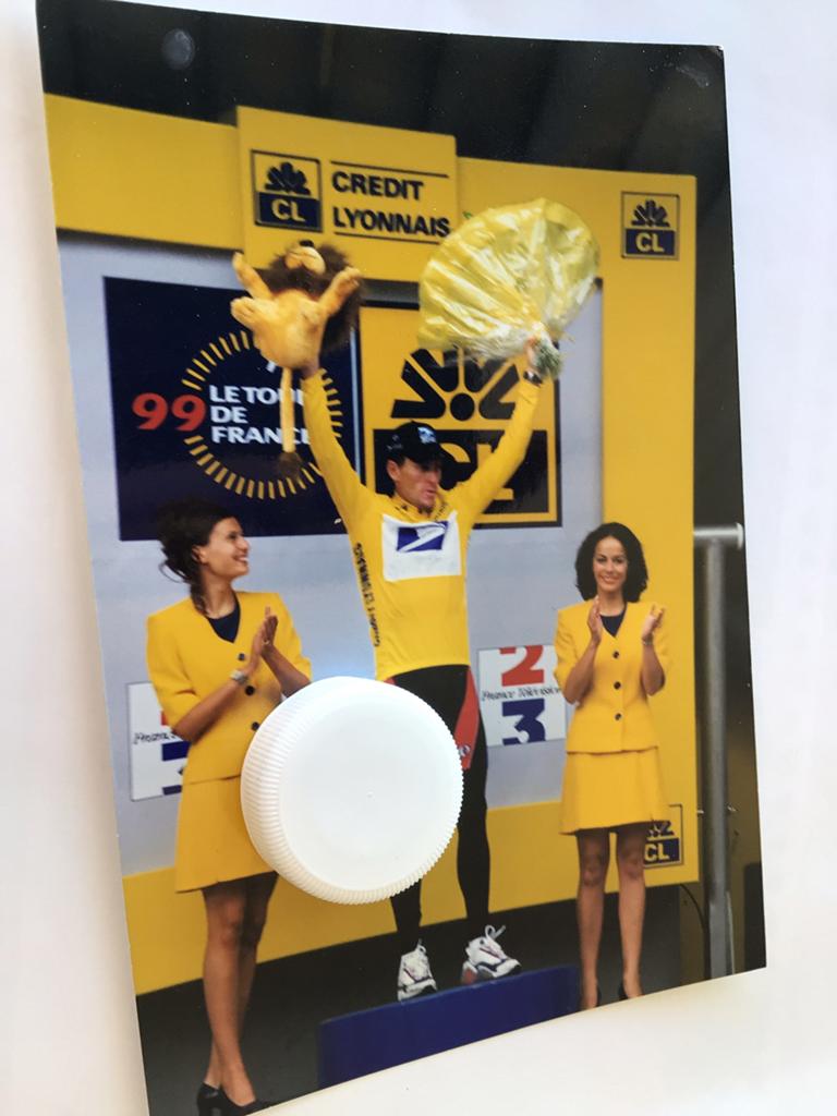 Wielerfoto tour de france lance armstrong, Sport en Fitness, Wielrennen, Verzenden, Zo goed als nieuw