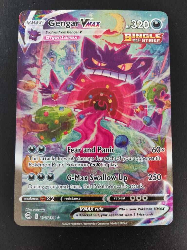 Gengar vmax, Hobby en Vrije tijd, Verzamelkaartspellen | Pokémon, Ophalen of Verzenden, Nieuw, Losse kaart, Foil