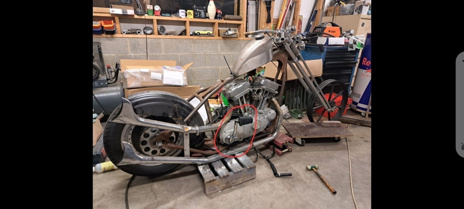 Projet d'hélicoptère Old School Harley Sportster Hardtail., Enlèvement