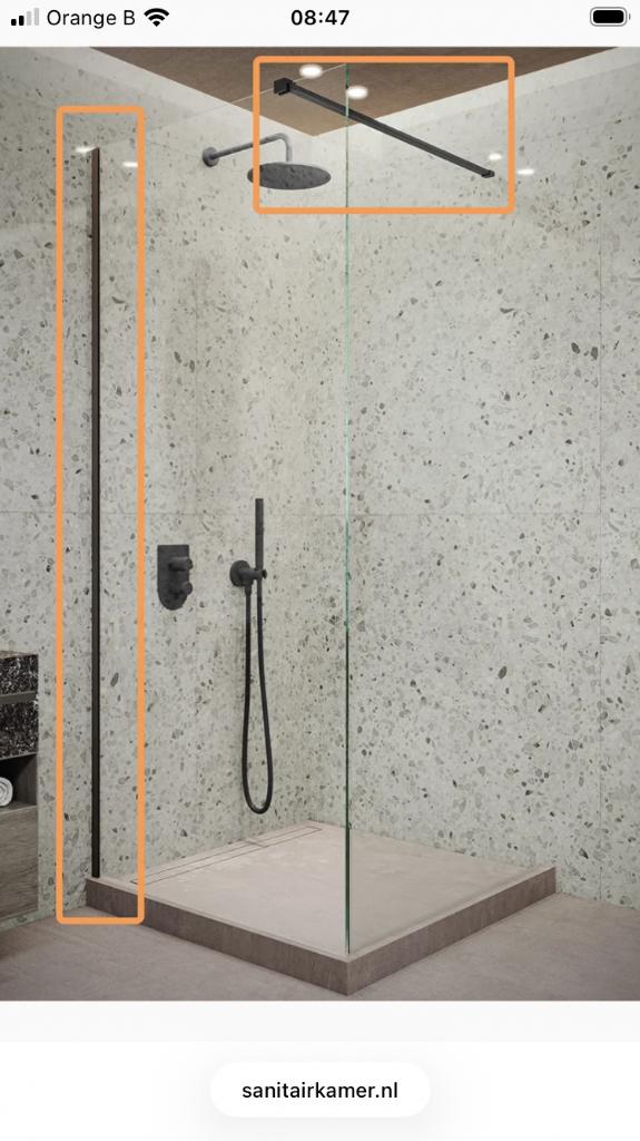 Muurbeugels inloopdouche, Ophalen, Zo goed als nieuw, Douche