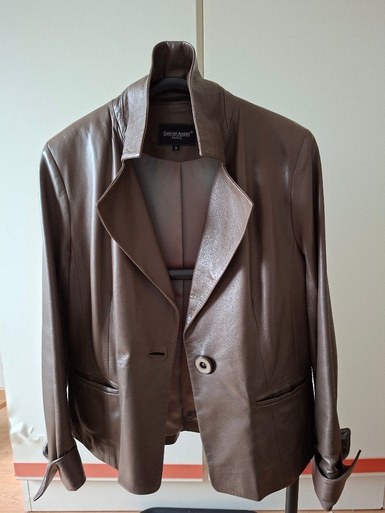 Lederen damesjasje, Kleding | Dames, Jasjes, Kostuums en Pakken, Ophalen, Zo goed als nieuw