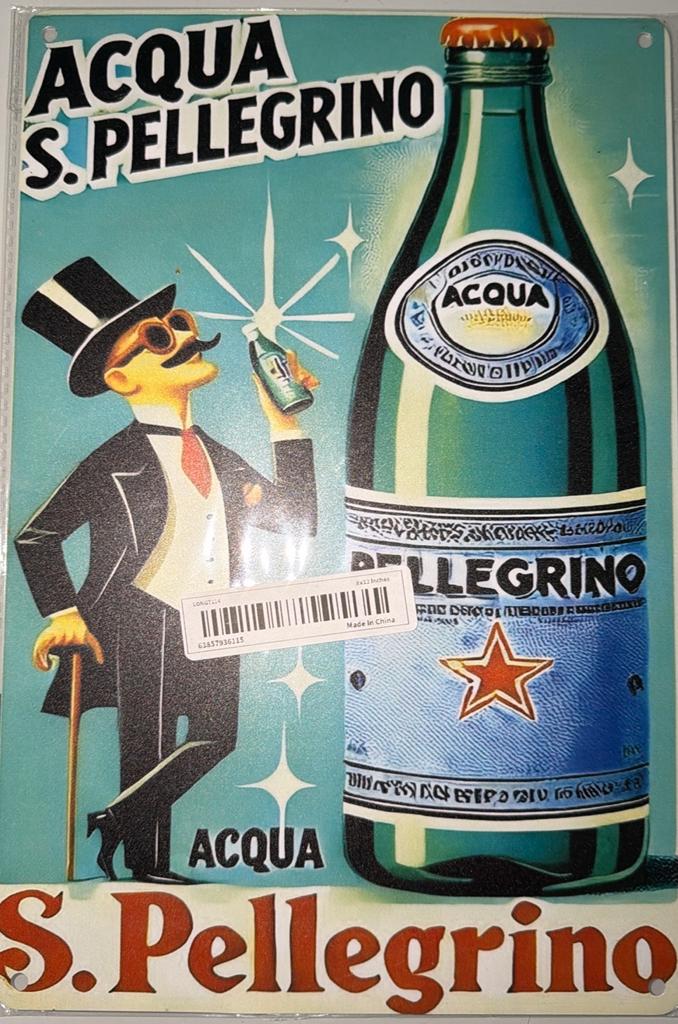 Panneau en métal San Pellegrino - rétro vintage mancave, Enlèvement ou Envoi, Neuf, Panneau publicitaire