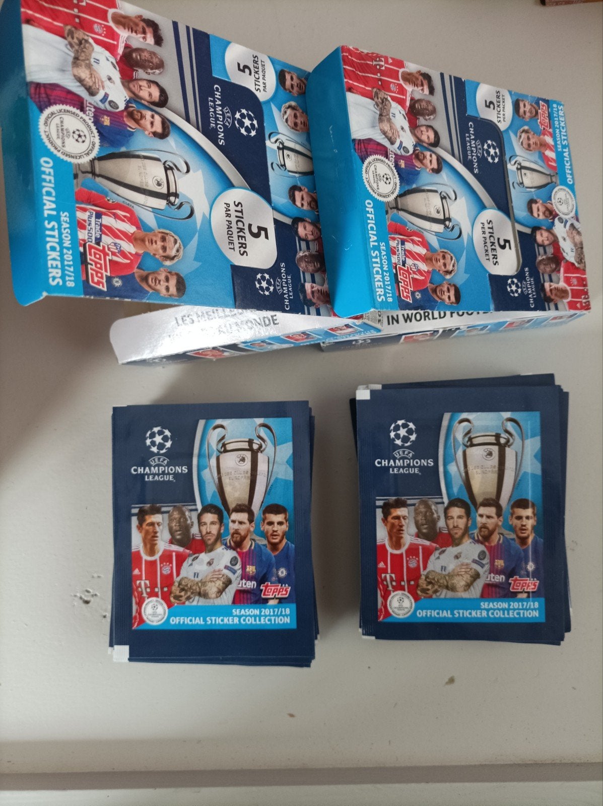 Topps Champions leaque 2017-18, 52 sacs fermés, Hobby & Loisirs créatifs, Enlèvement ou Envoi