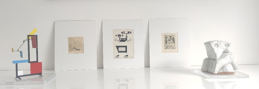 ANDRE VEREECKEN /DESSIN + 2 GRAVURES (1972)., Antiquités & Art, Enlèvement, Passe-partout