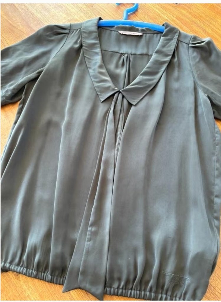 Blouse vintage maat L, Kleding | Dames, Blouses en Tunieken, Ophalen of Verzenden, Zo goed als nieuw, Maat 42/44 (L), Grijs