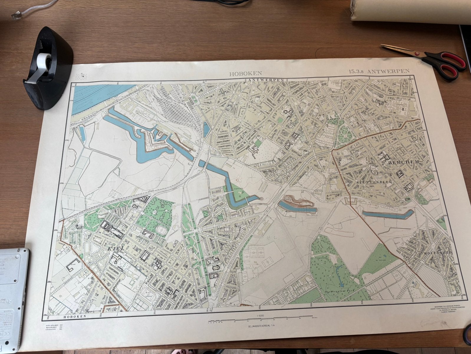 Oude kaart Hoboken, Enlèvement ou Envoi, Comme neuf