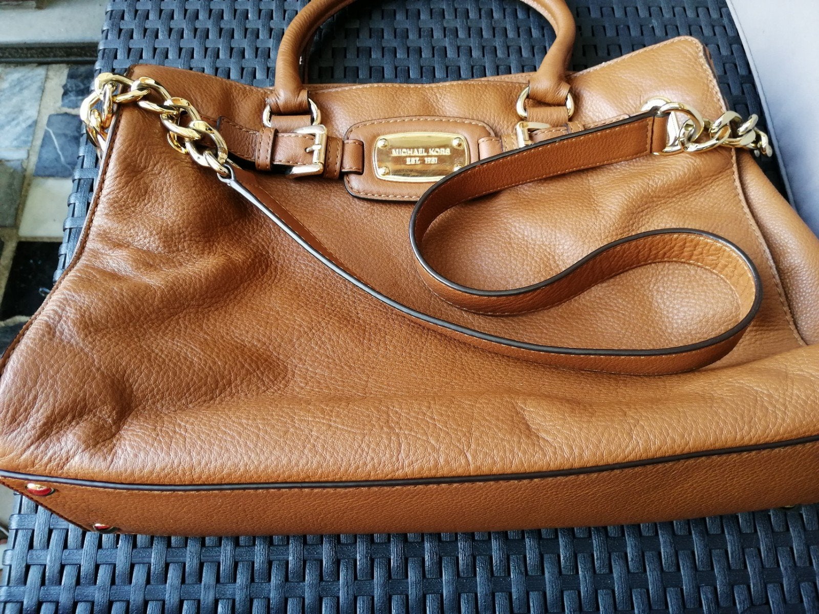 lederen handtas gemerkt Michael Kors, Ophalen of Verzenden