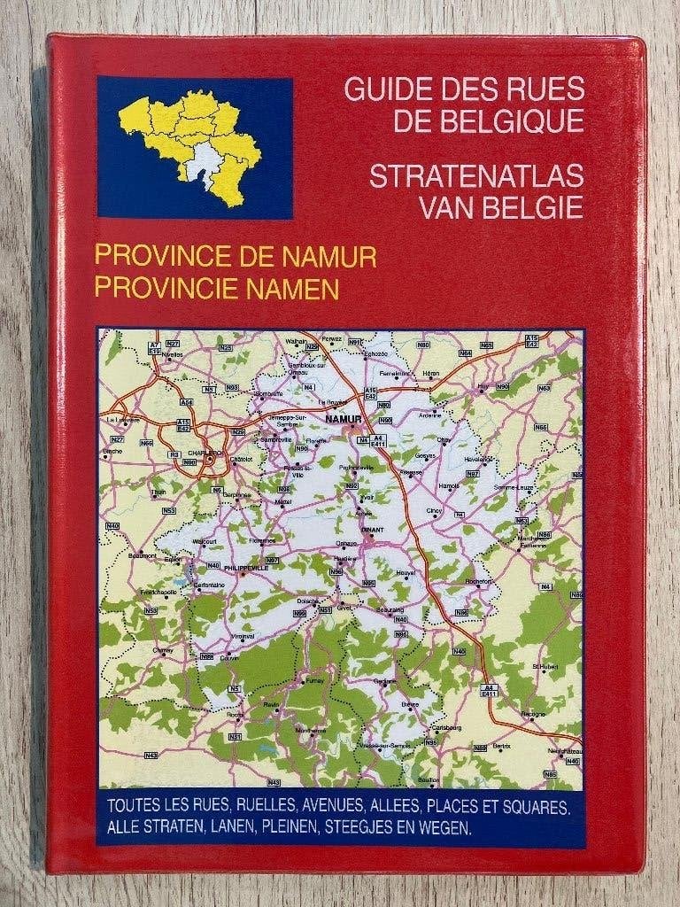 STRATENATLAS VAN BELGIË PROVINCIE NAMEN, Boeken, Atlassen en Landkaarten, Ophalen of Verzenden, Standaard uitgeverij, 1800 tot 2000