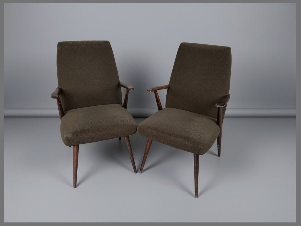 Set van 4 vintage Casala fauteuils, Huis en Inrichting, Ophalen, Hout, Gebruikt, Vintage mid century