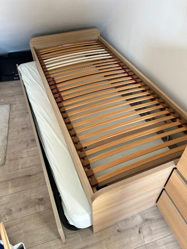 Lit pour jeunes 80x190 avec lit d'appoint intégré, Maison & Meubles, Brun, Bois, 190 cm ou moins, Une personne