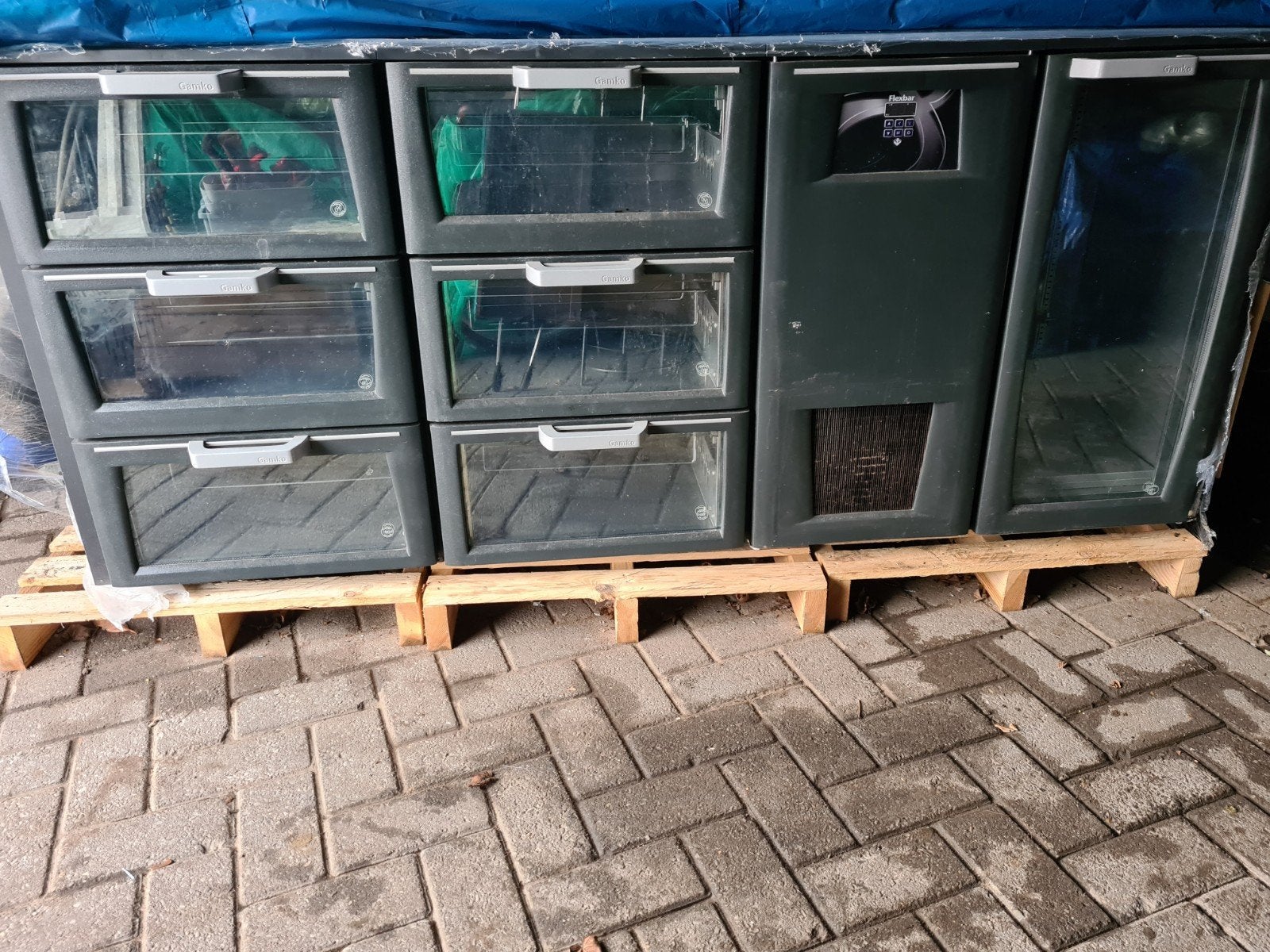 Gamko koelkast met 1 deur 6 lades en displaykoeler, Ophalen, Gebruikt, Koelen en Vriezen