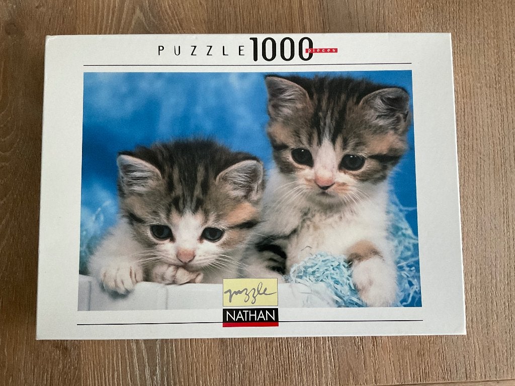 Legpuzzel Nathan, kittens 1000 stukjes, Ophalen of Verzenden, 500 t/m 1500 stukjes, Gebruikt, Legpuzzel