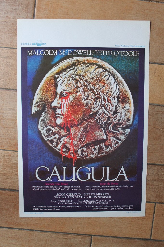 filmaffiche Caligula 1979 Malcom McDowell filmposter, Collections, Enlèvement ou Envoi, Rectangulaire vertical, A1 jusqu'à A3