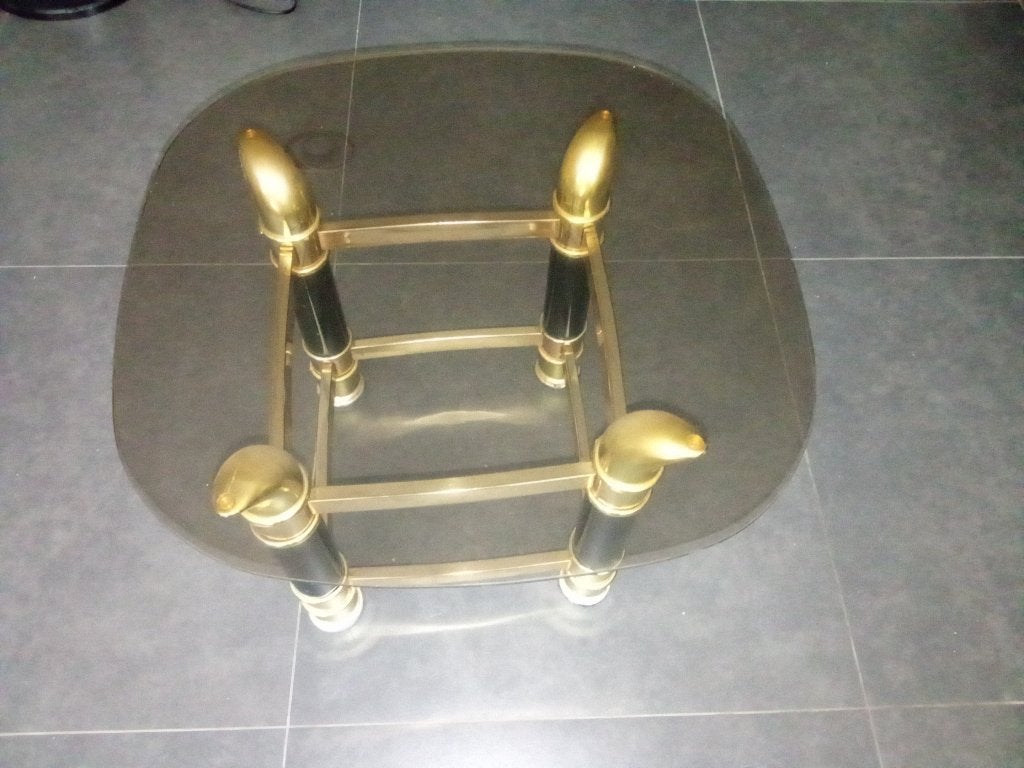 Vintage messing bijzettafeltje met rookglas, Ophalen