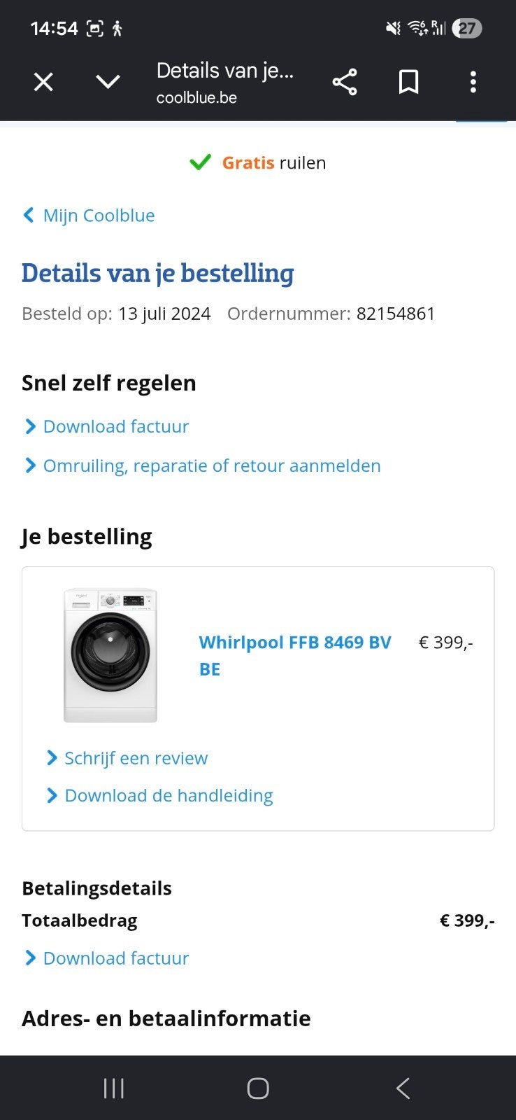 Wasmachine (weinig gebruikt) te koop wegens verhuis, Electroménager, Lave-linge, Enlèvement