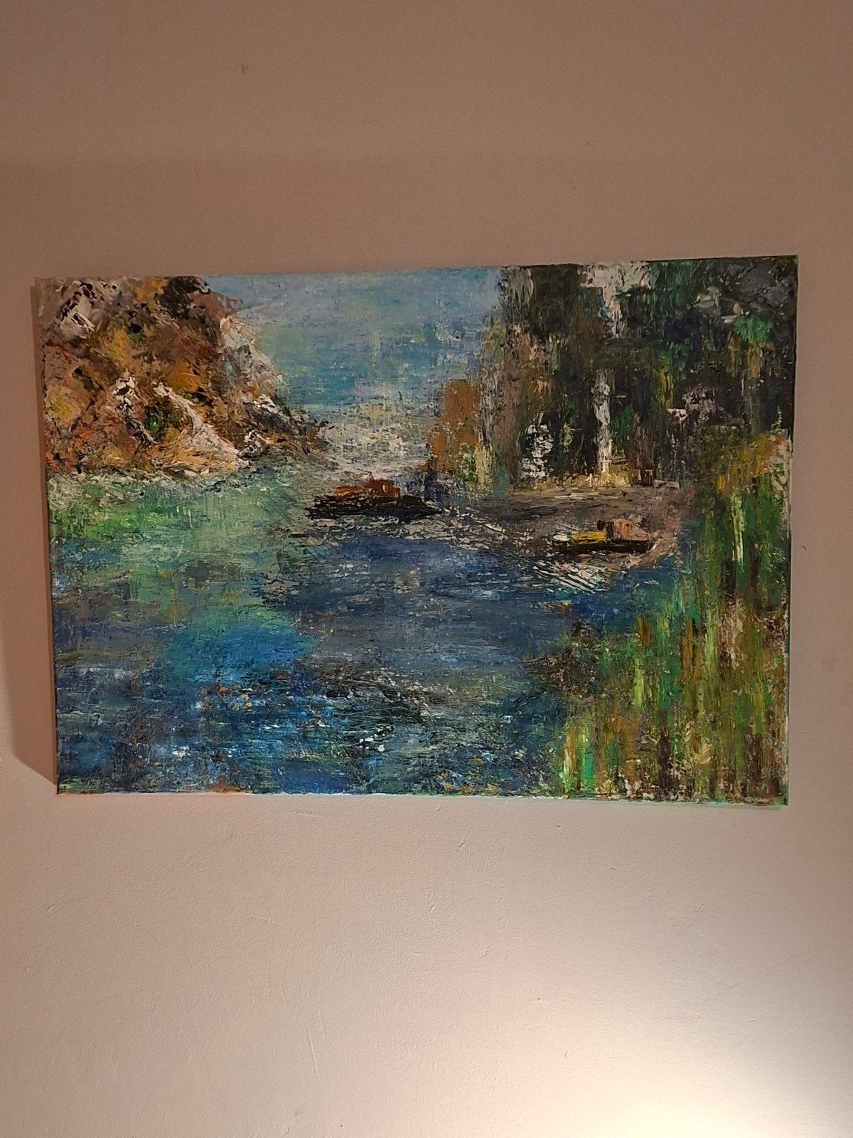Origineel olieverfschilderij "Het impulsief moment" ~ 2021 ~, Daté, Enlèvement ou Envoi, Peinture à l'huile, Paysage