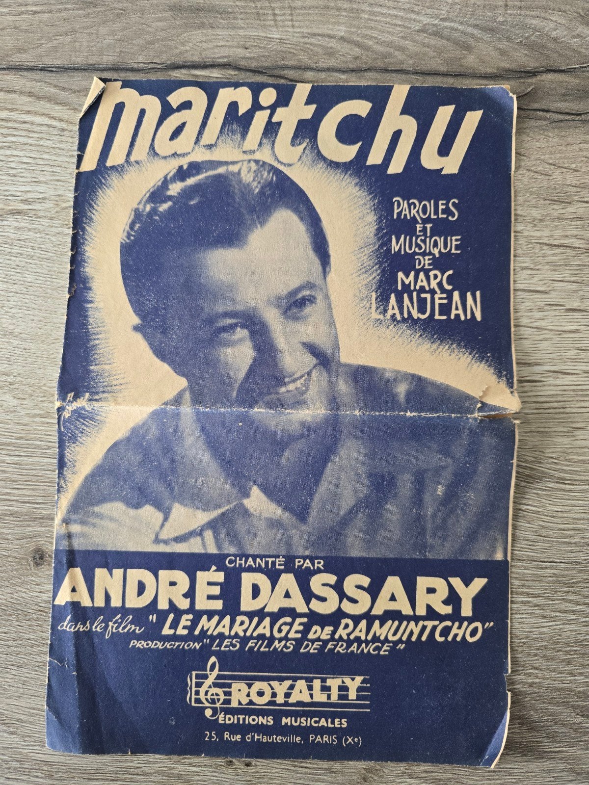 Revue musicale, Maritchu, André Dassary, Marc Lanjean, 1946, Enlèvement ou Envoi