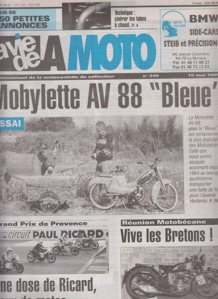 Cyclomoteur Motobécane Mobylette AV88 la bleue collection, Verzenden, Gelezen