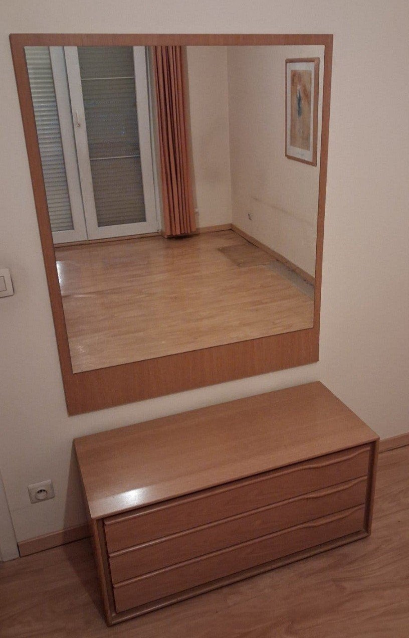 Vintage kaptafel / schoenenkast met spiegel jaren 80, Enlèvement
