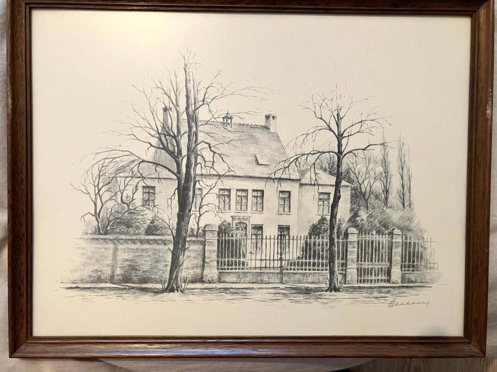 Vier etsen van Frans Bellens over Brasschaat, Antiquités & Art, Enlèvement, Signé