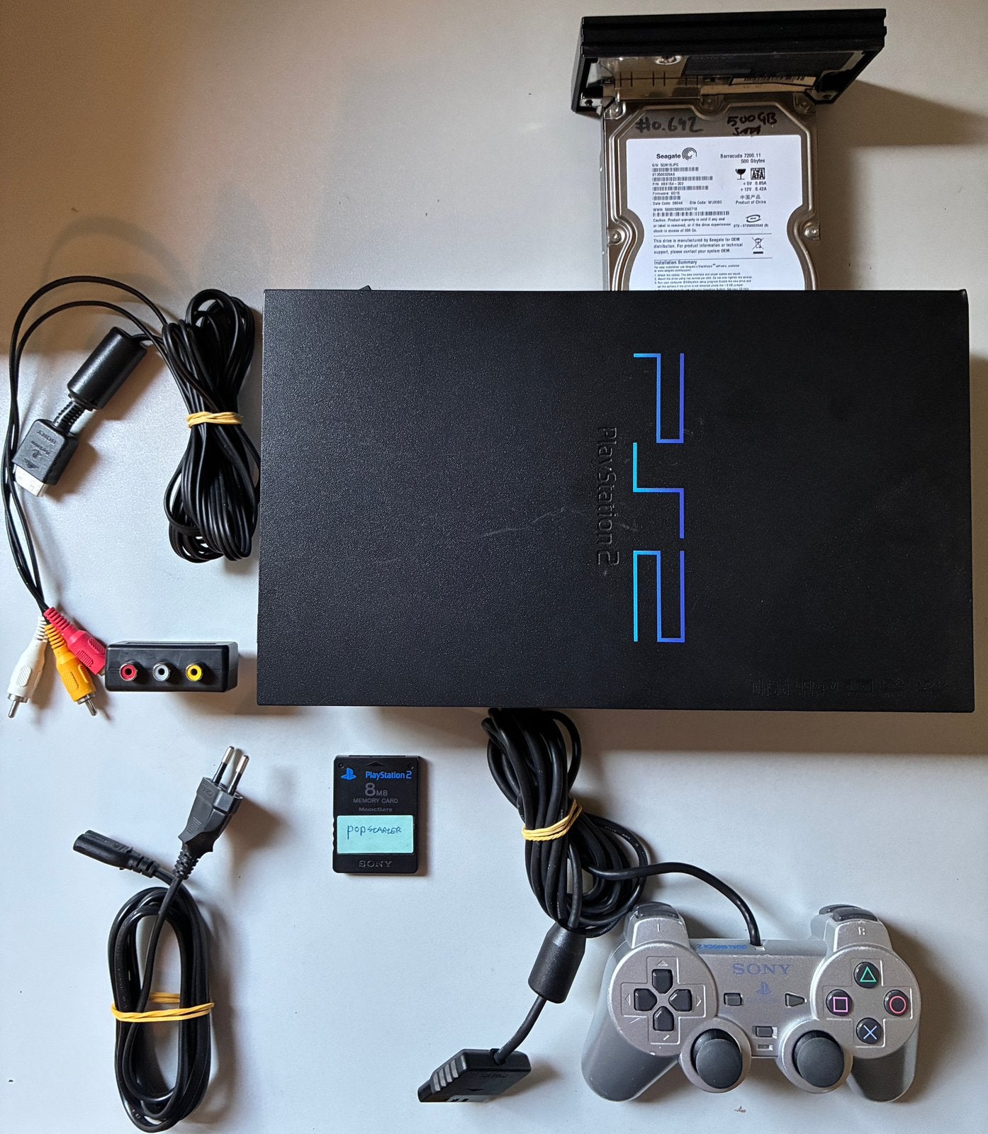 Playstation 2 black phat met 500gb hdd met PSBBN m, Enlèvement ou Envoi, Comme neuf