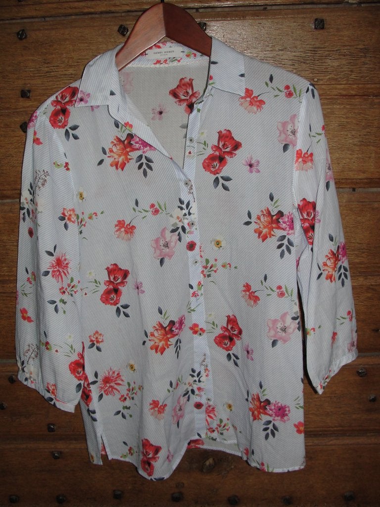 Luchtig zomerbloesje met bloemenmotief, Meerkleurig, Gerry Weber, Gedragen, Ophalen