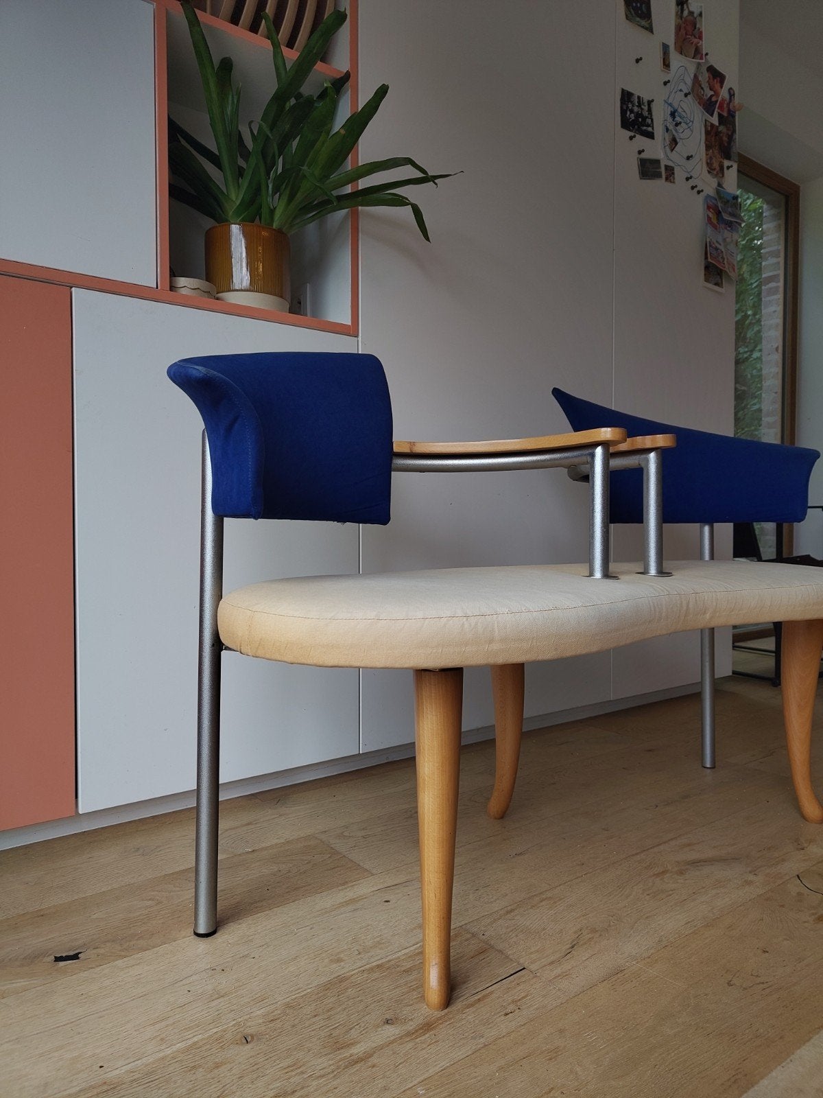 Bank Solo par Burkhard Vogtherr pour Arflex, 1991, Maison & Meubles, Fauteuils, Bois, Cuir, Métal, Enlèvement