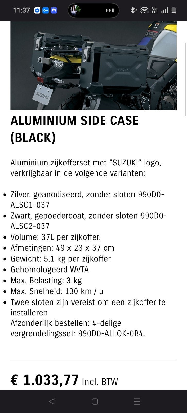 Suzuki V-strom 800 (DE) accessoires orginele koffers, Autos : Pièces & Accessoires, Enlèvement, Neuf, Suzuki