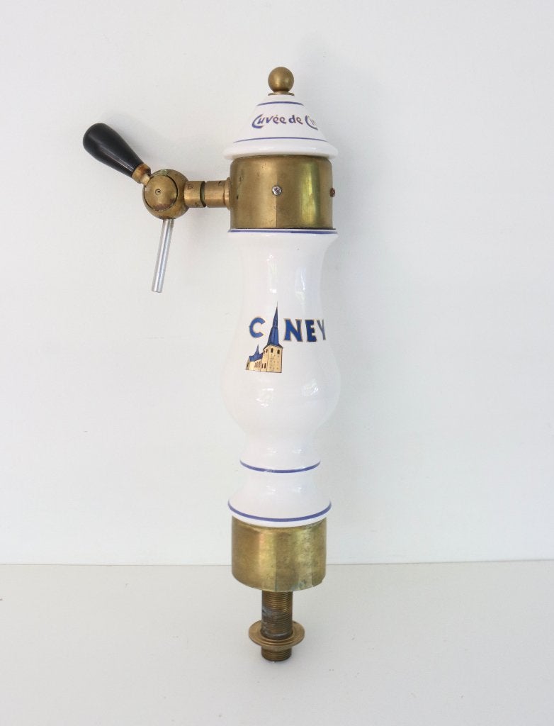 vintage porseleinen tapzuil Cuvée Ciney - Biertap Tapkraan, Ophalen, Gebruikt