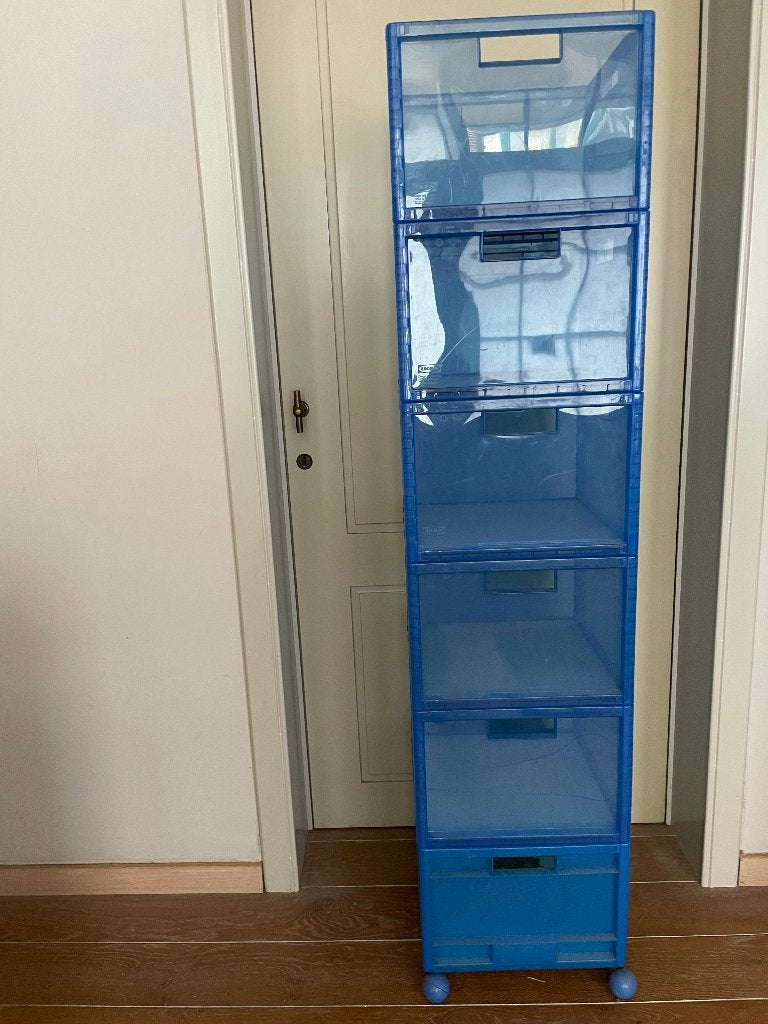 opbergboxen in kunststof Ikea L37 B37 H26, Ophalen, Minder dan 35 cm, Minder dan 50 cm, Zo goed als nieuw