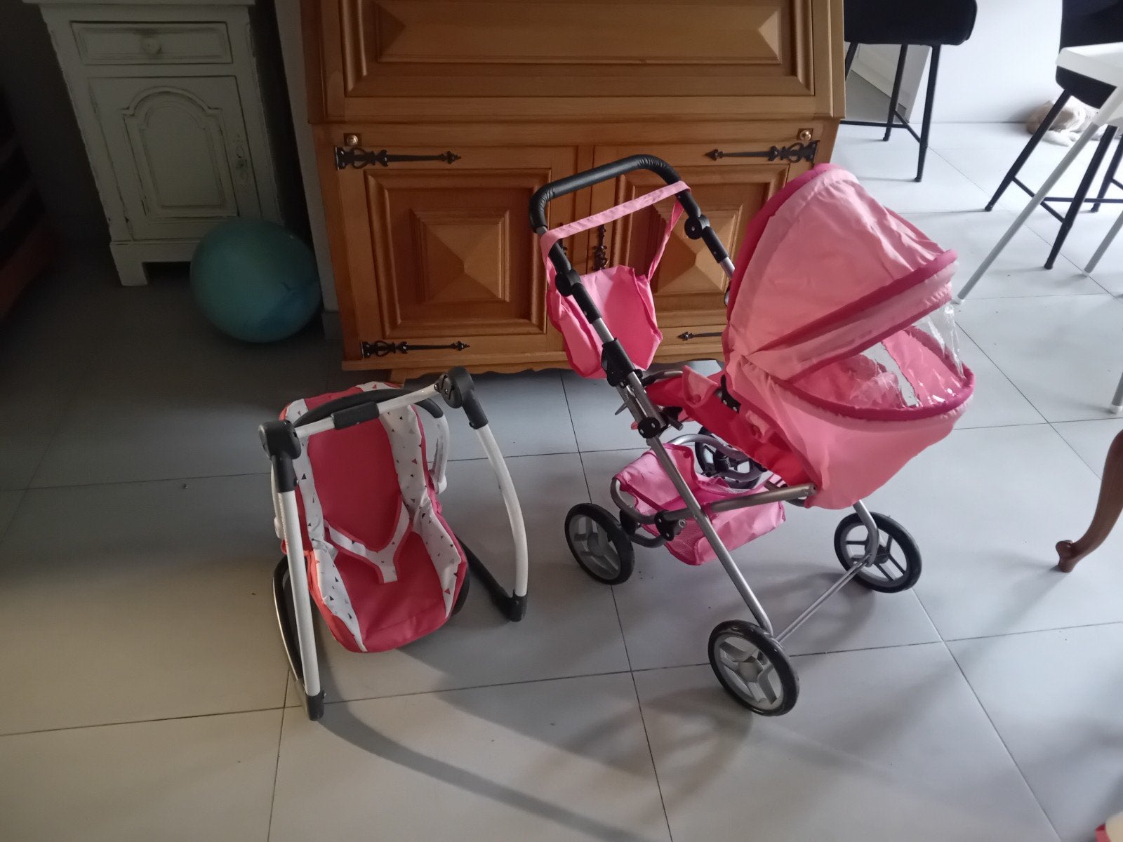 Poppenbuggy met maxi cosy, Ophalen