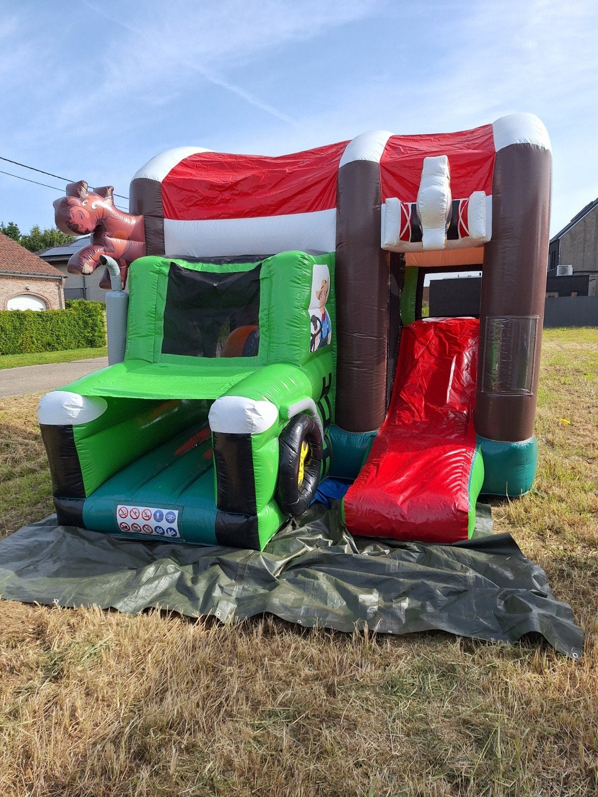 springkasteel tractor te koop. weinig gebruikt., Hobby en Vrije tijd, Ophalen